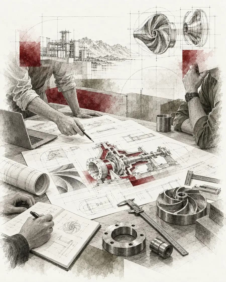 Industrial project requirement analysis with engineering drawings and technical review